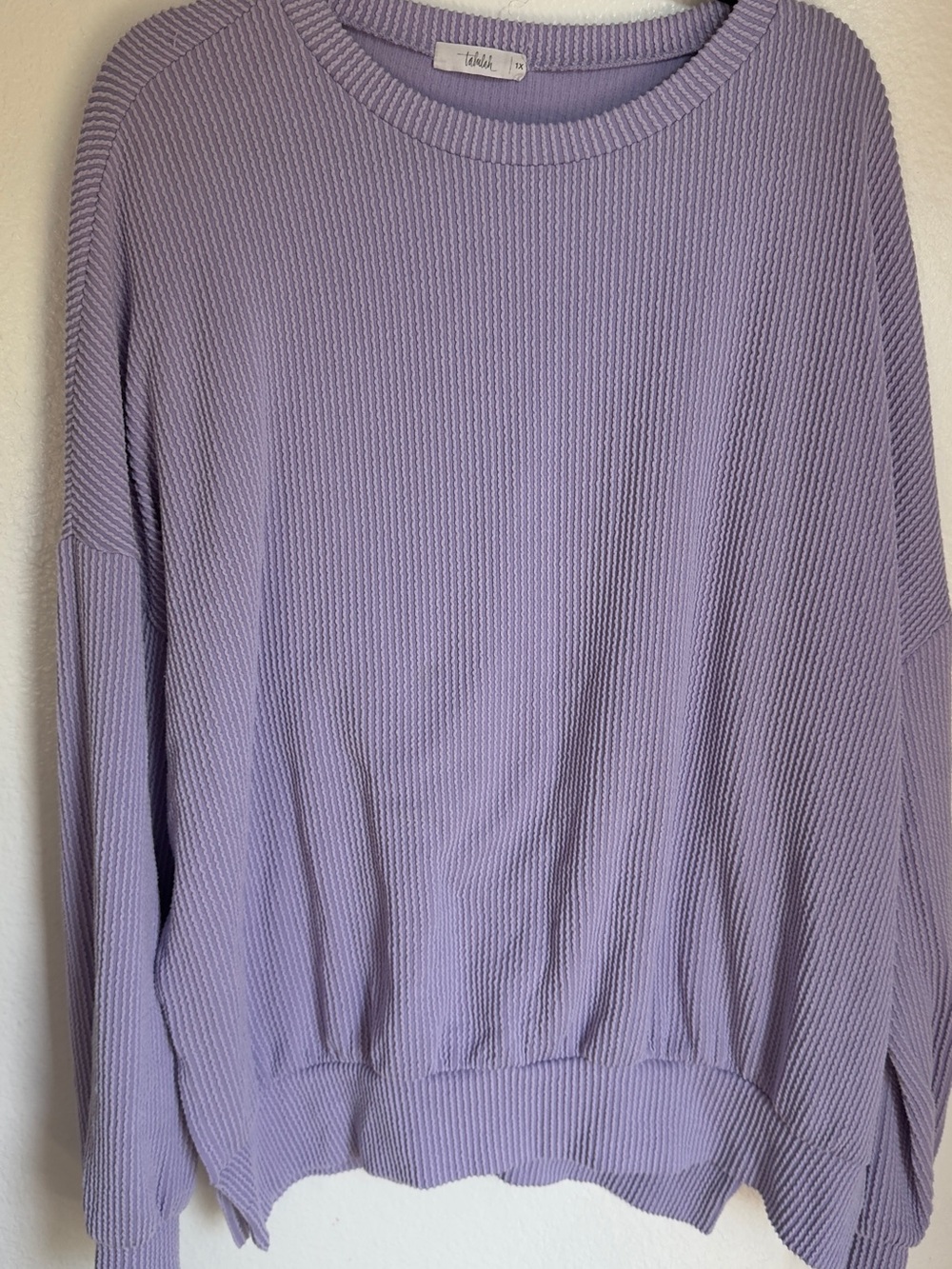 Lilac Textured Crew Neck Sweater